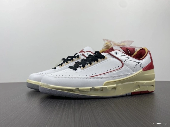 SP Red Retro 2 Low Off-White Jordan White DJ4375-106 0713